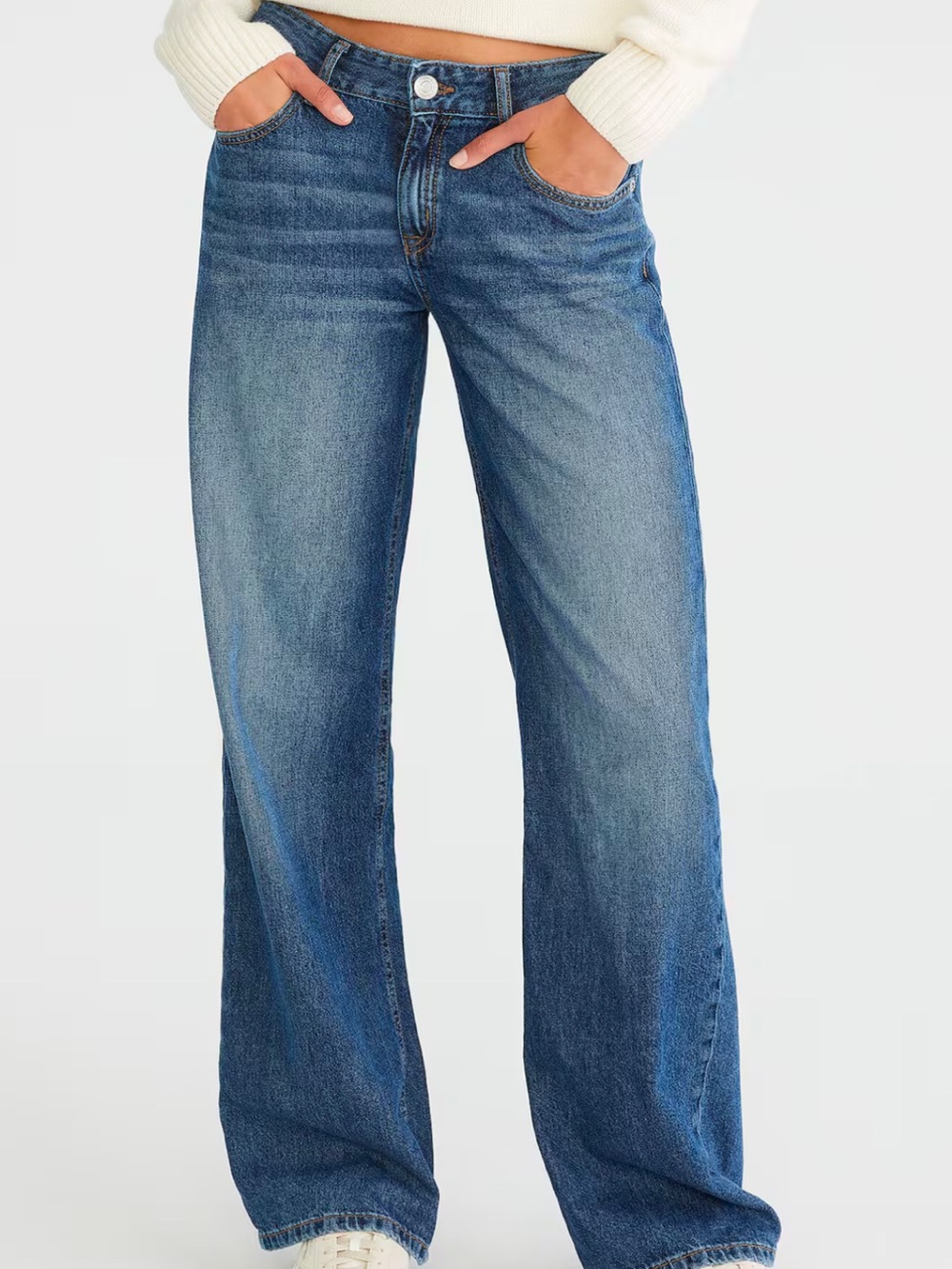 Aeropostale Regular Size 0 Low-Rise Baggy Wide Leg Jean Dark Wash